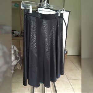 All black leopard print skirt